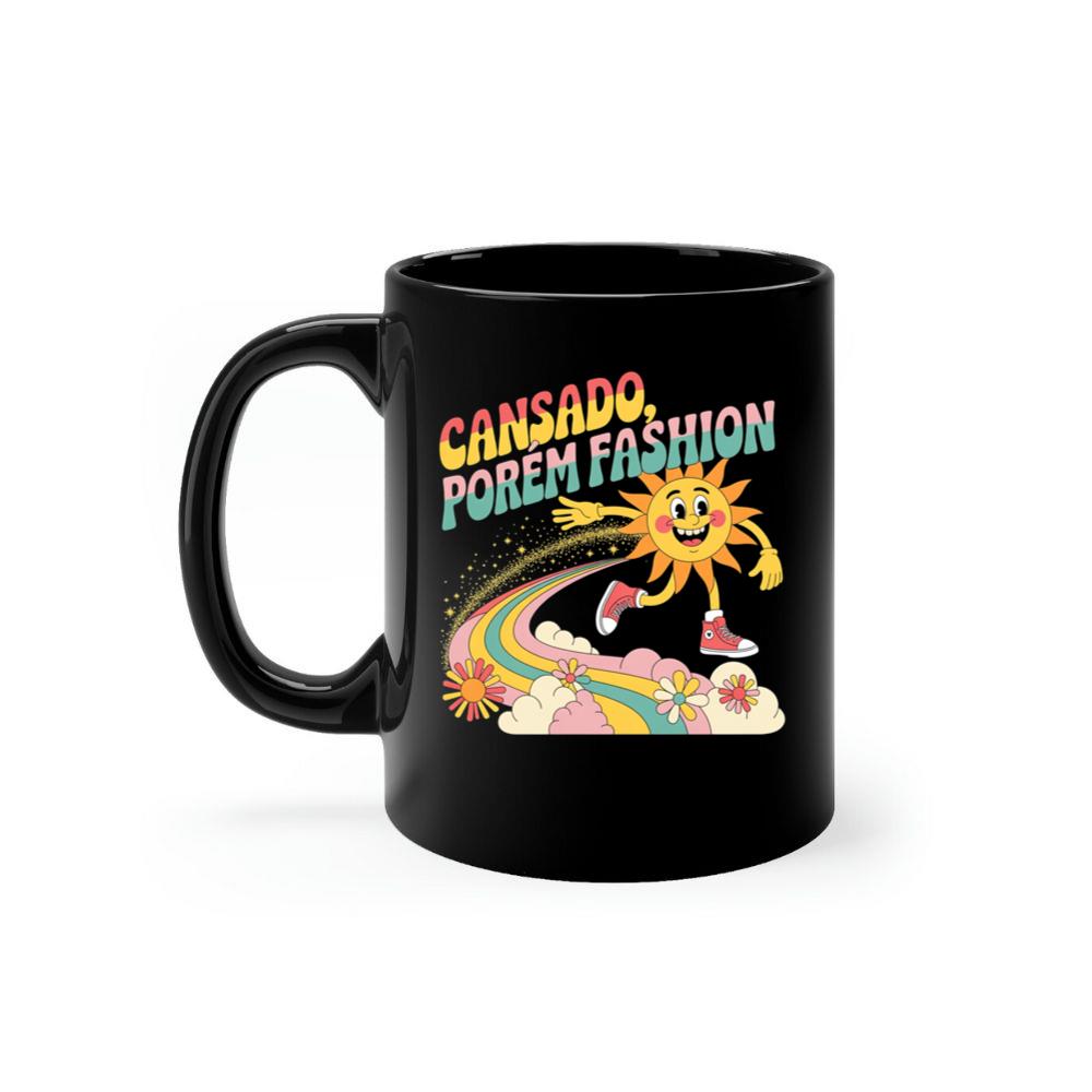 Funny Running Sun Retro Cartoon Design Mug