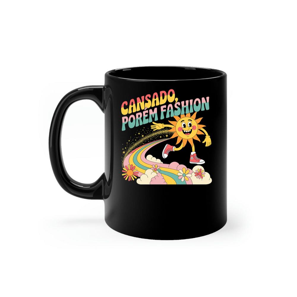 Funny Running Sun Retro Cartoon Design Mug