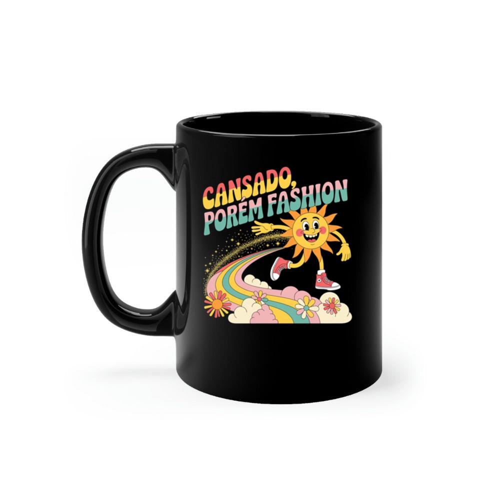Funny Running Sun Retro Cartoon Design Mug