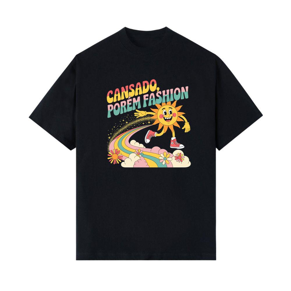 Funny Running Sun Retro Cartoon Design T-Shirt