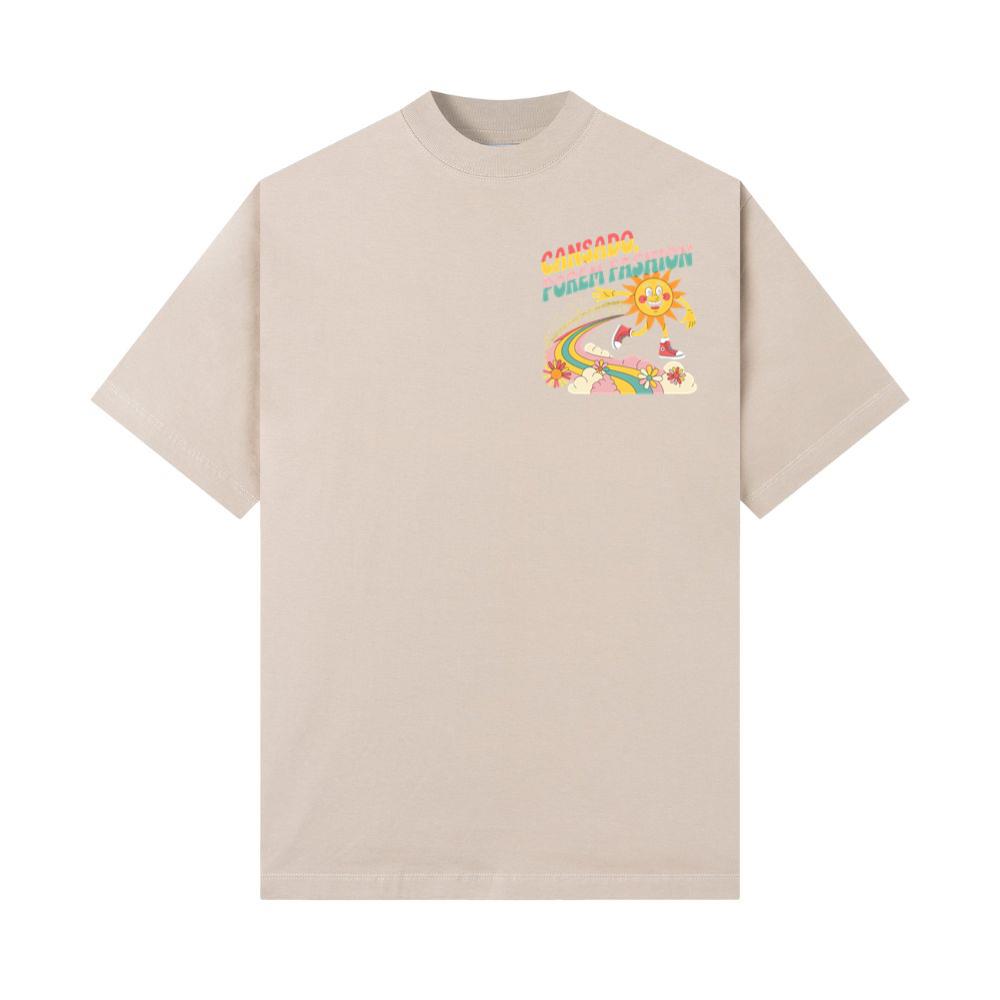 Funny Running Sun Retro Cartoon Design T-Shirt