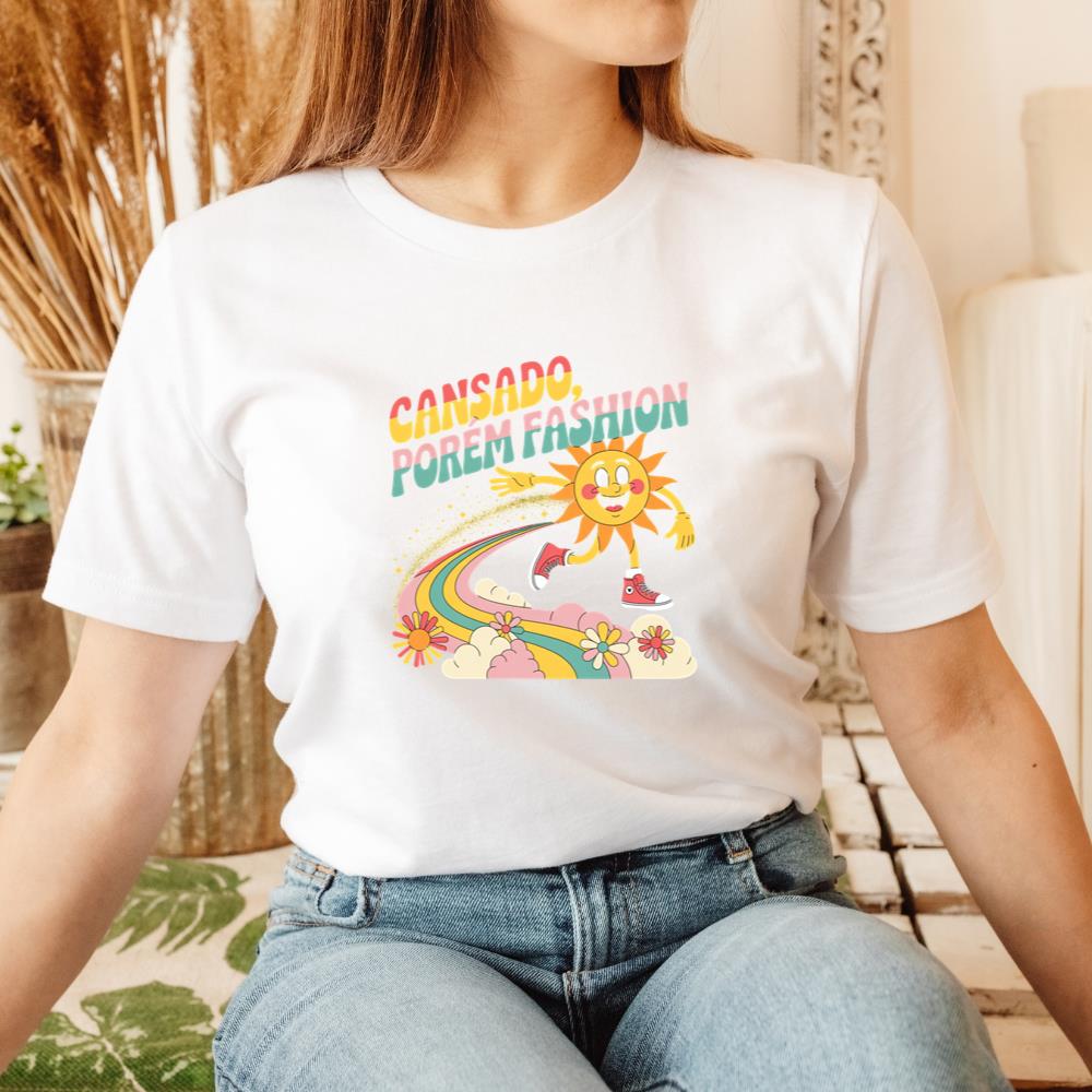 Funny Running Sun Retro Cartoon Design T-Shirt