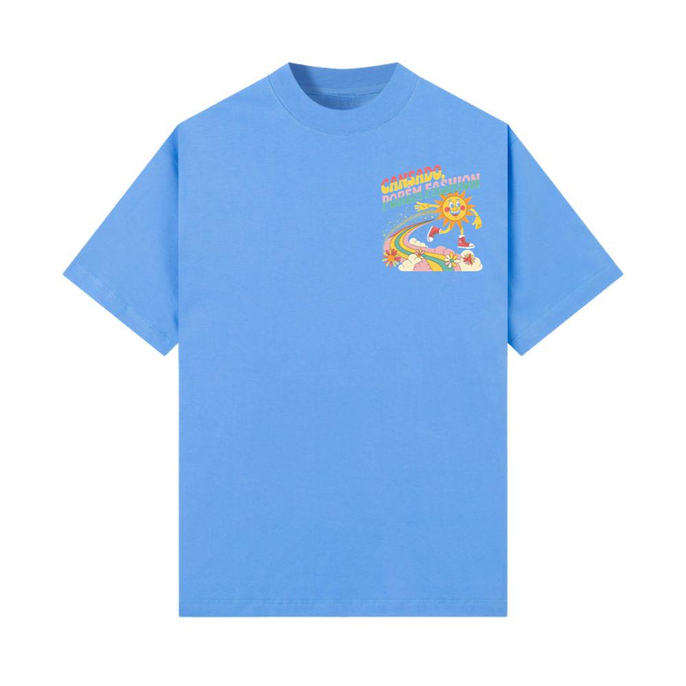 Funny Running Sun Retro Cartoon Design T-Shirt - Image 3