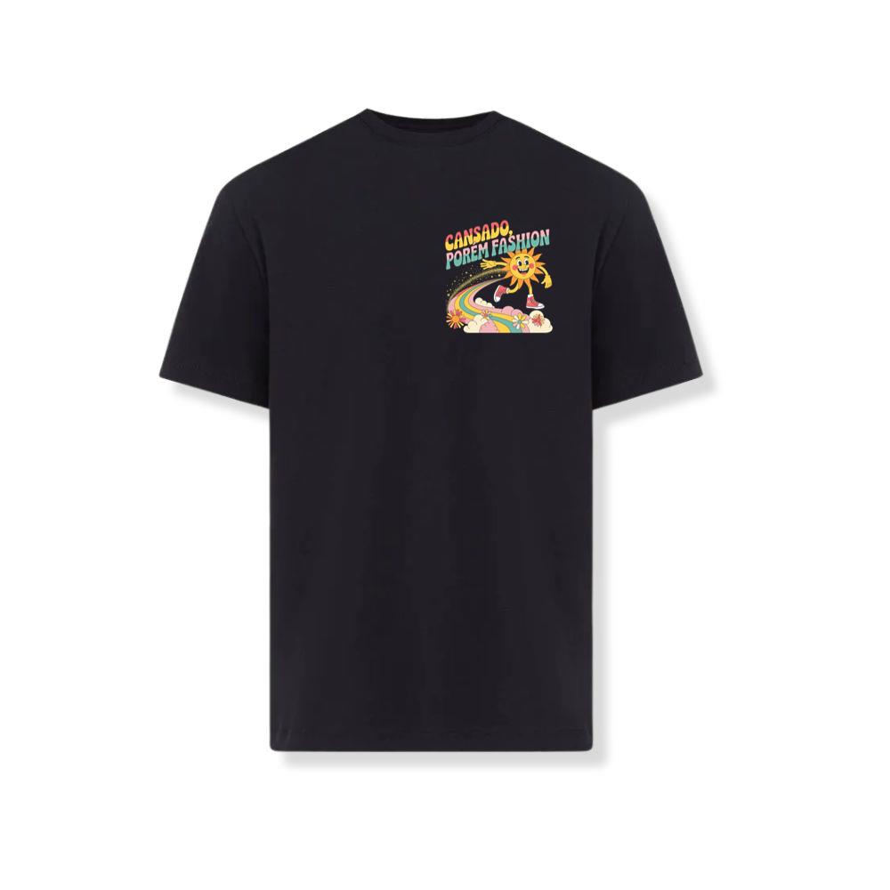 Funny Running Sun Retro Cartoon Design T-Shirt