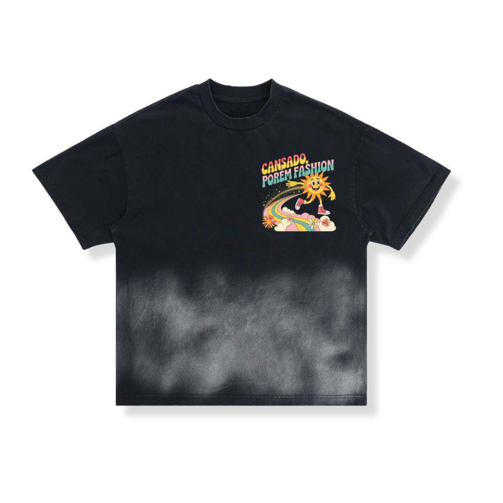 Funny Running Sun Retro Cartoon Design T-Shirt