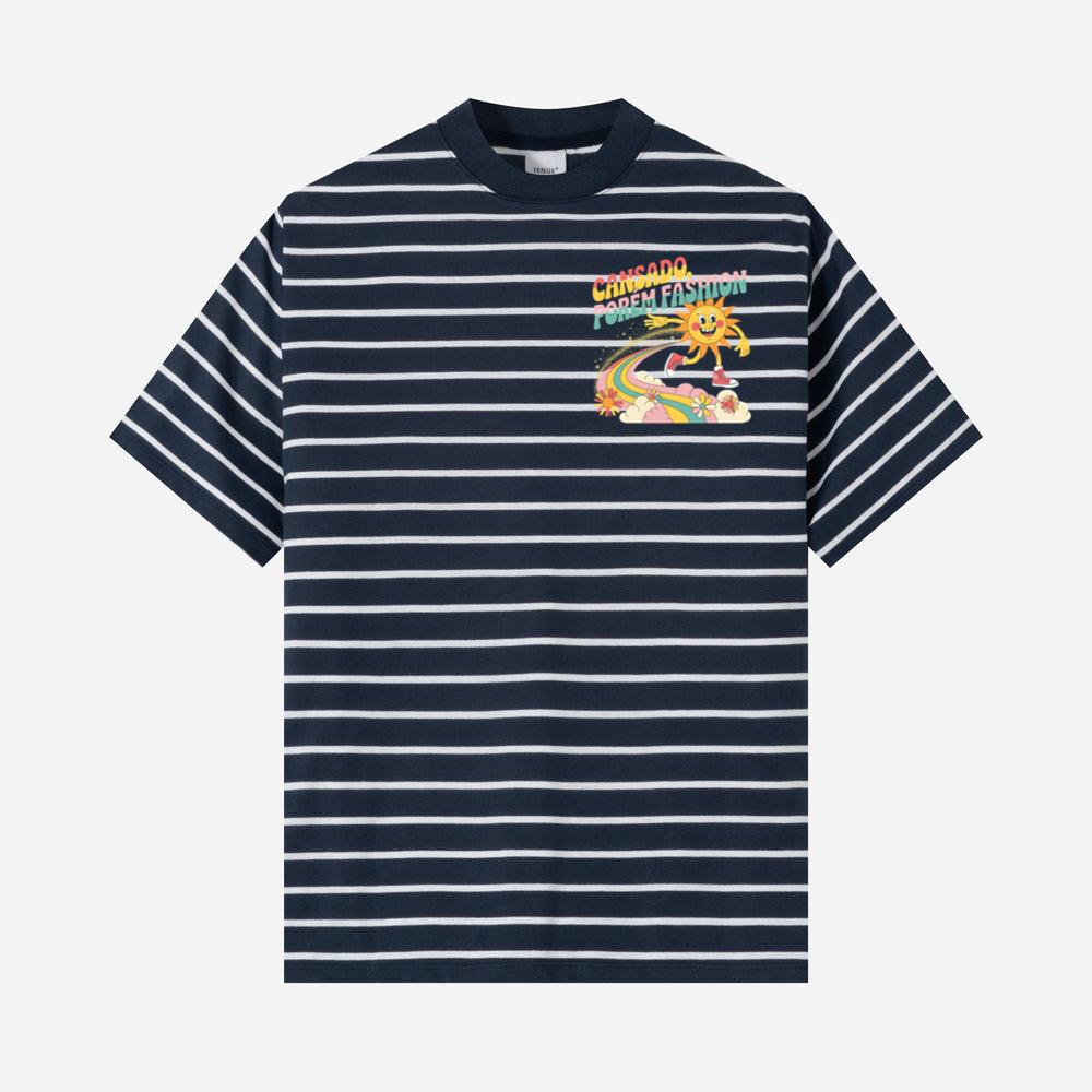 Funny Running Sun Retro Cartoon Design T-Shirt