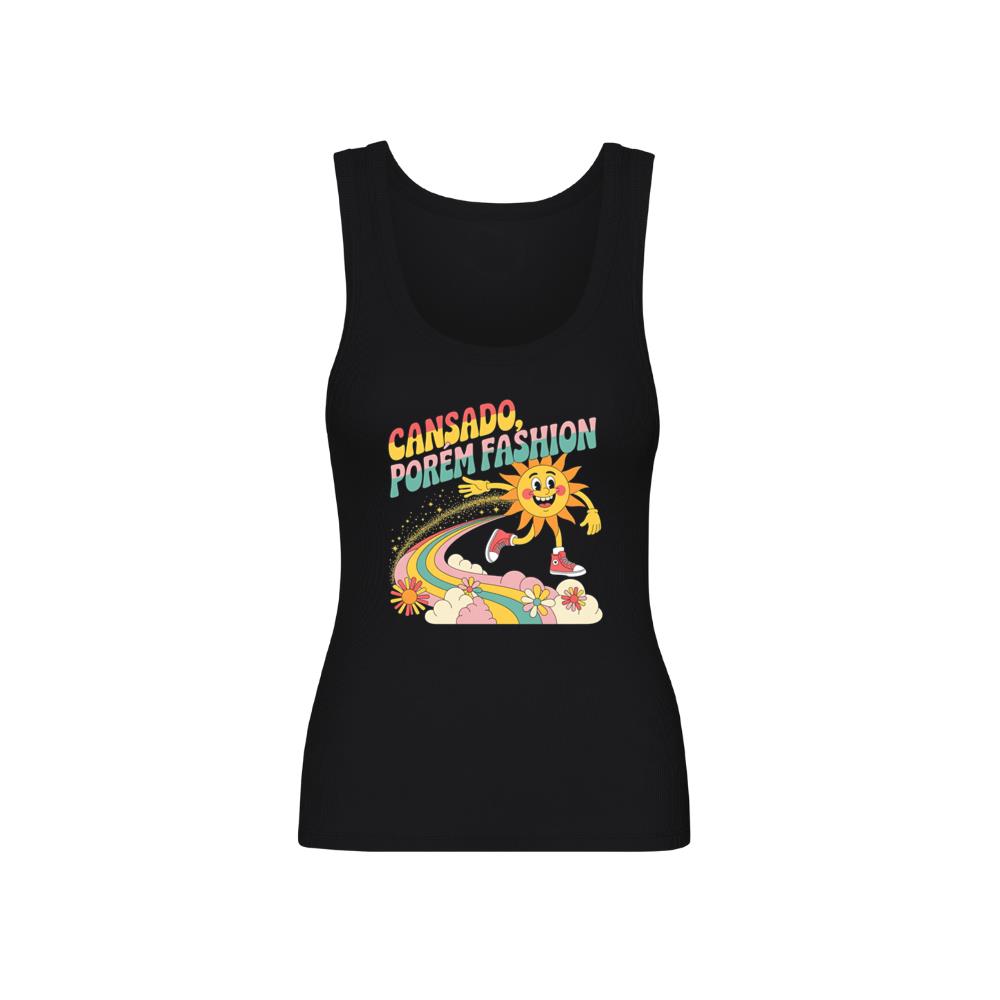 Funny Running Sun Retro Cartoon Design Tank Top