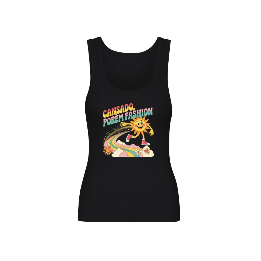 Funny Running Sun Retro Cartoon Design TankTop