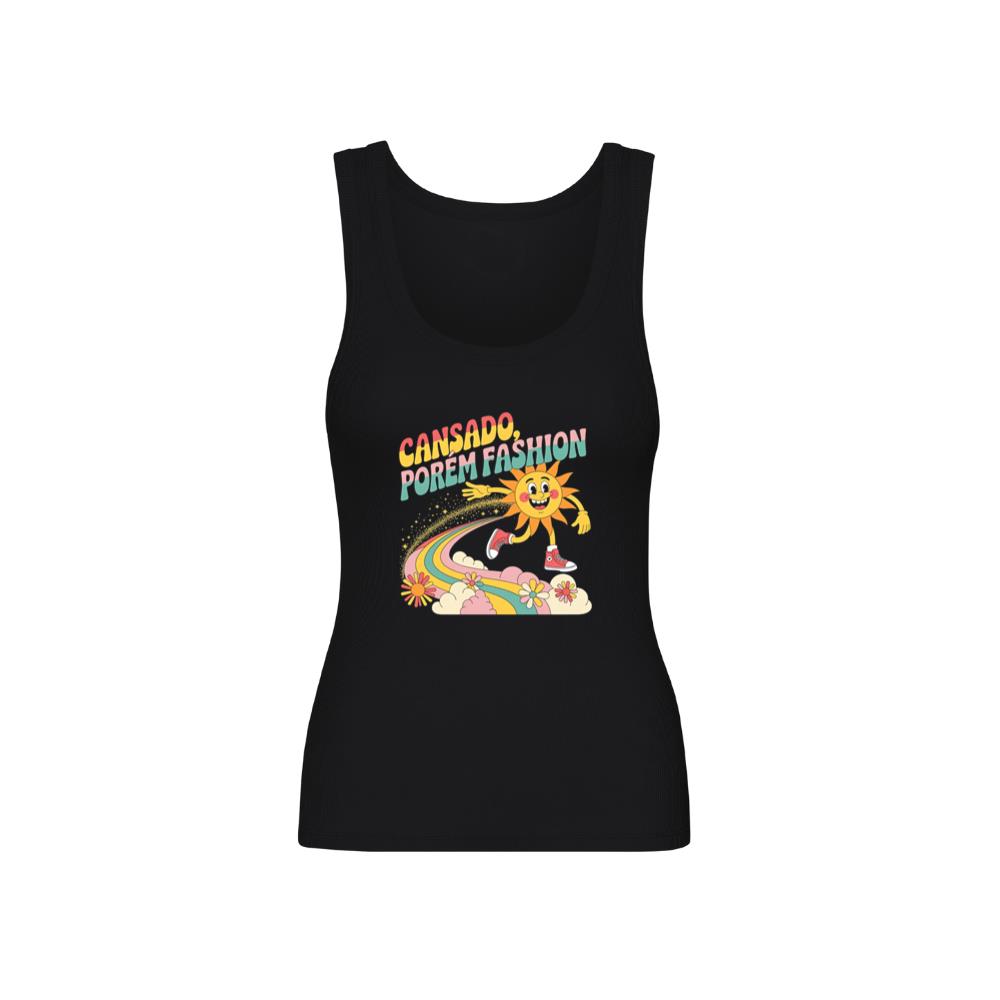 Funny Running Sun Retro Cartoon Design TankTop 