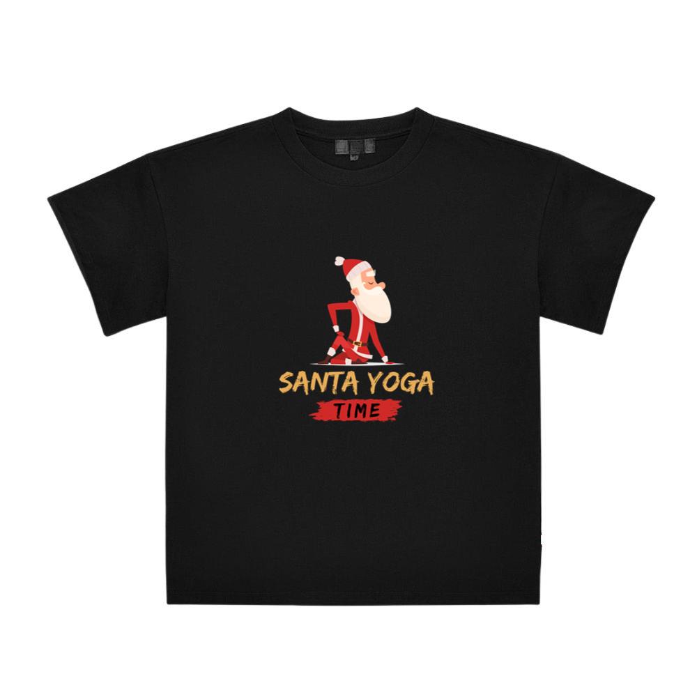 Funny Santa Doing Yoga Time Unisex Top T-Shirts