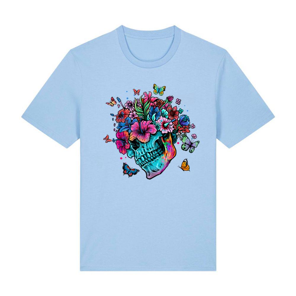 Funny Skeleton Flowers Tulip Sugar Skull Tree Floral Rose T-Shirt