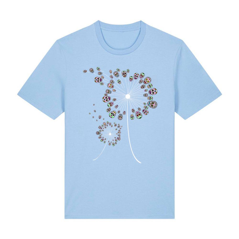 Funny Sugar Skull Gift For Men Women Cool Dandelion Flower T-Shirt
