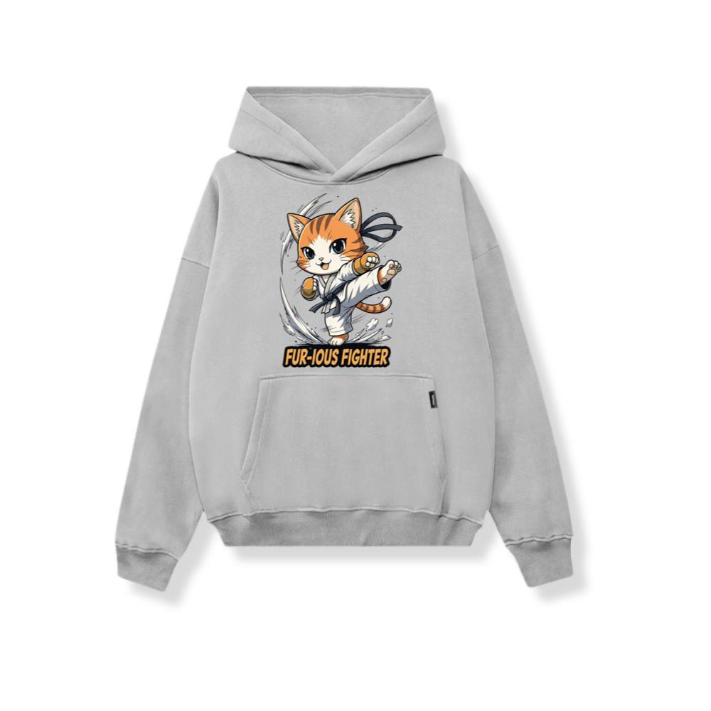 Fur-ious Fighter - Karate Cat Anime Style Hoodies