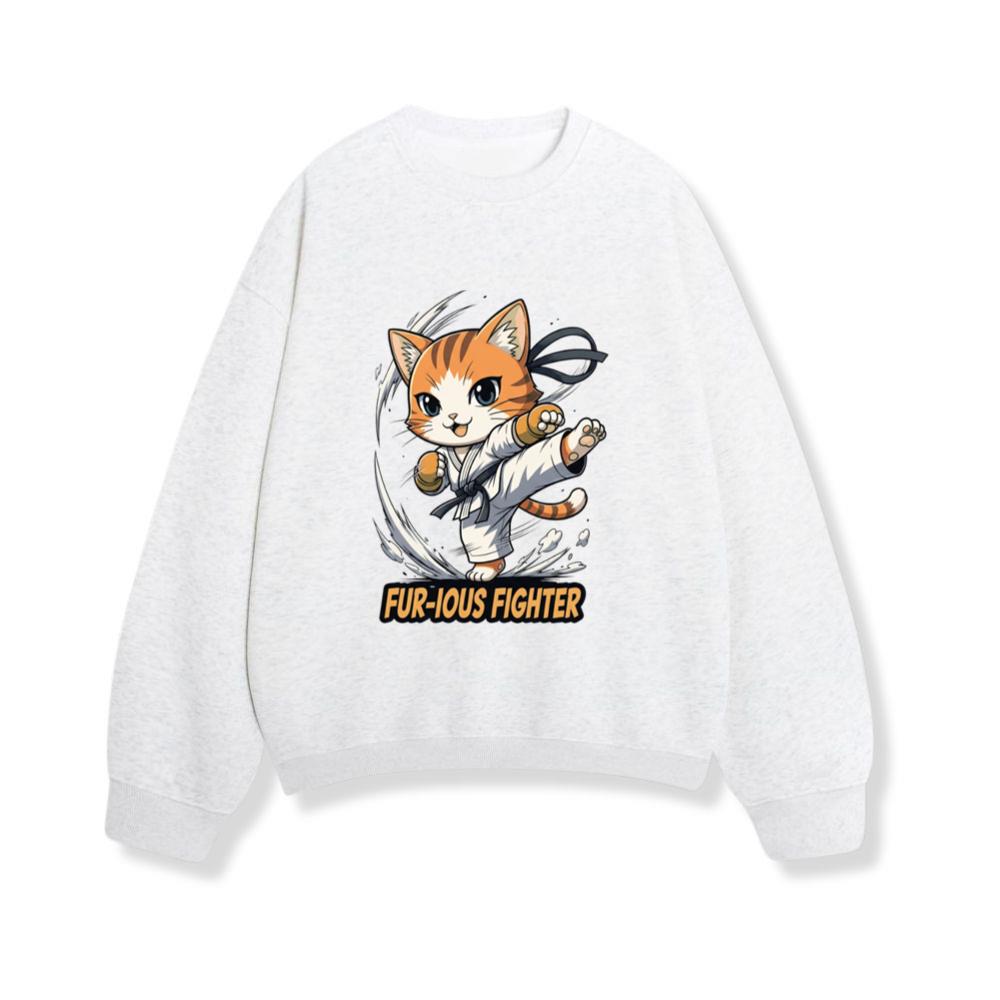 Fur-ious Fighter - Karate Cat Anime Style Sweatshirt