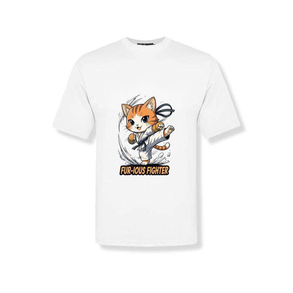 Fur-ious Fighter - Karate Cat Anime Style T-Shirt