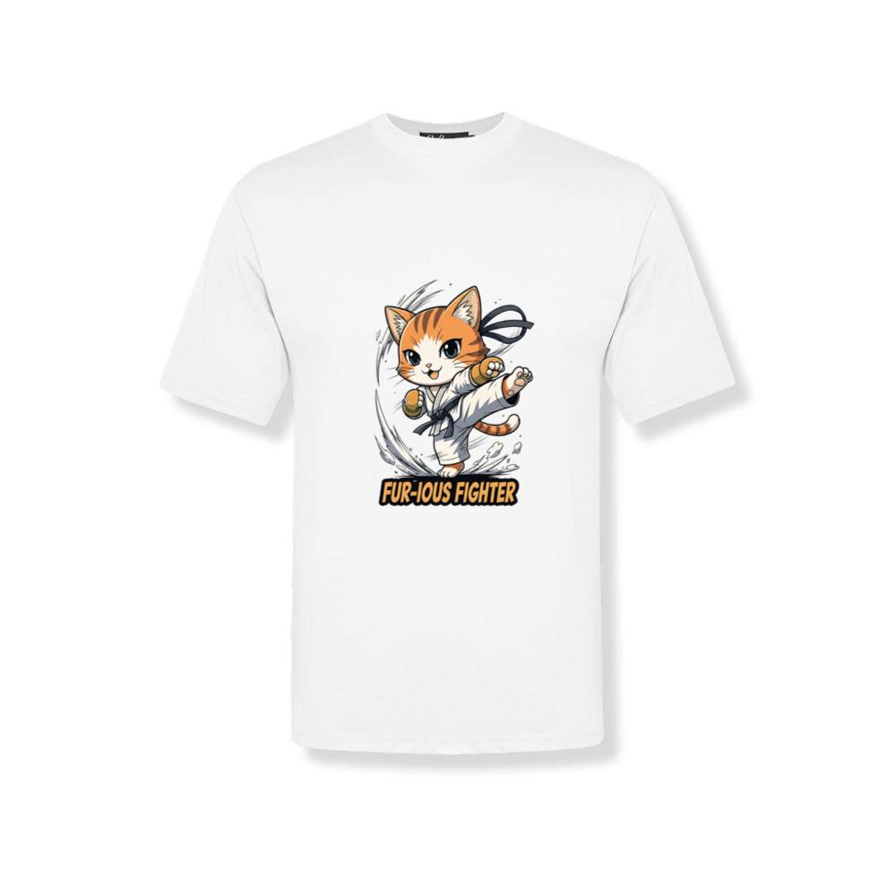 Fur-ious Fighter - Karate Cat Anime Style T-Shirts