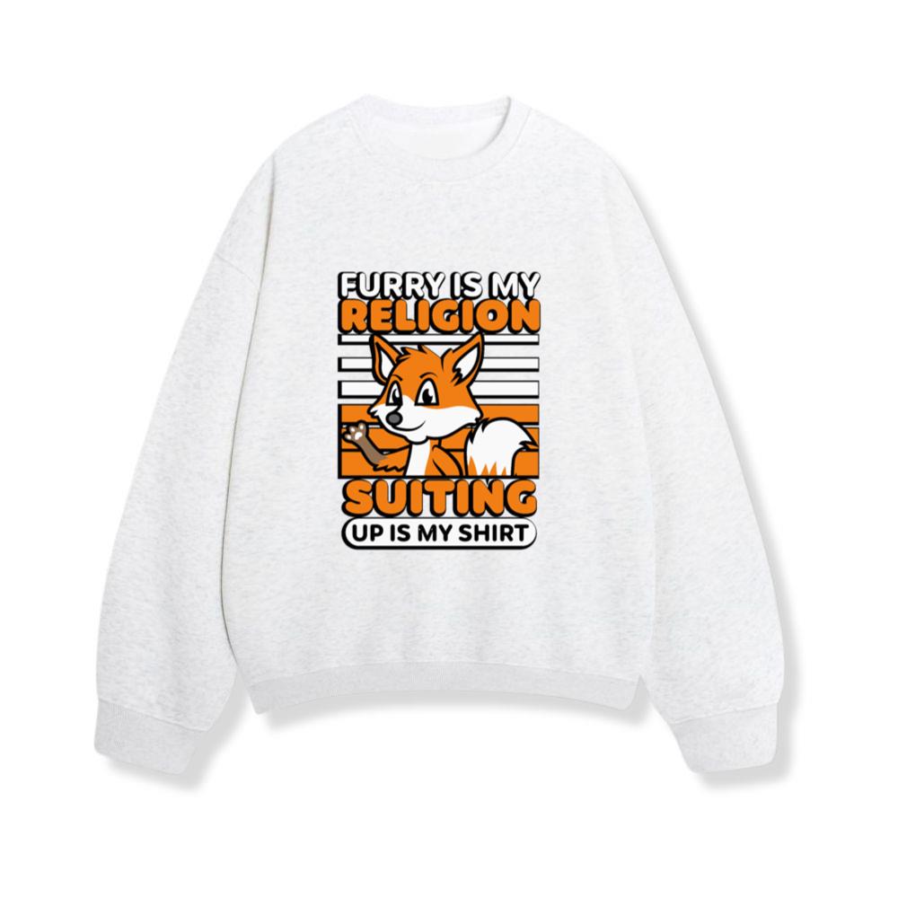 Furry Is My Religion Fox Wolf Anime Fursuit Sweatshirt