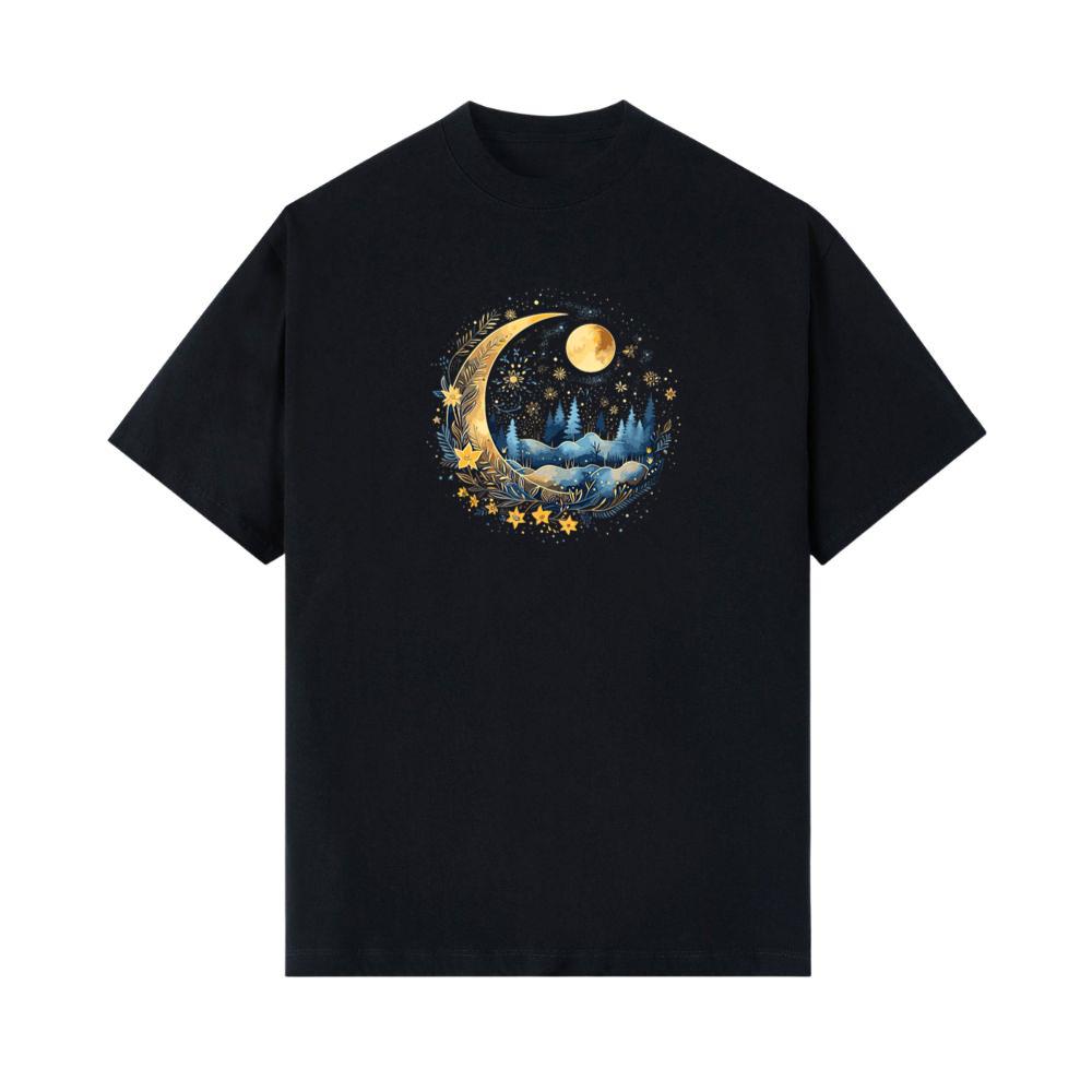 Galaxy Night Sky Moon Lunar Stars Love T-Shirt 