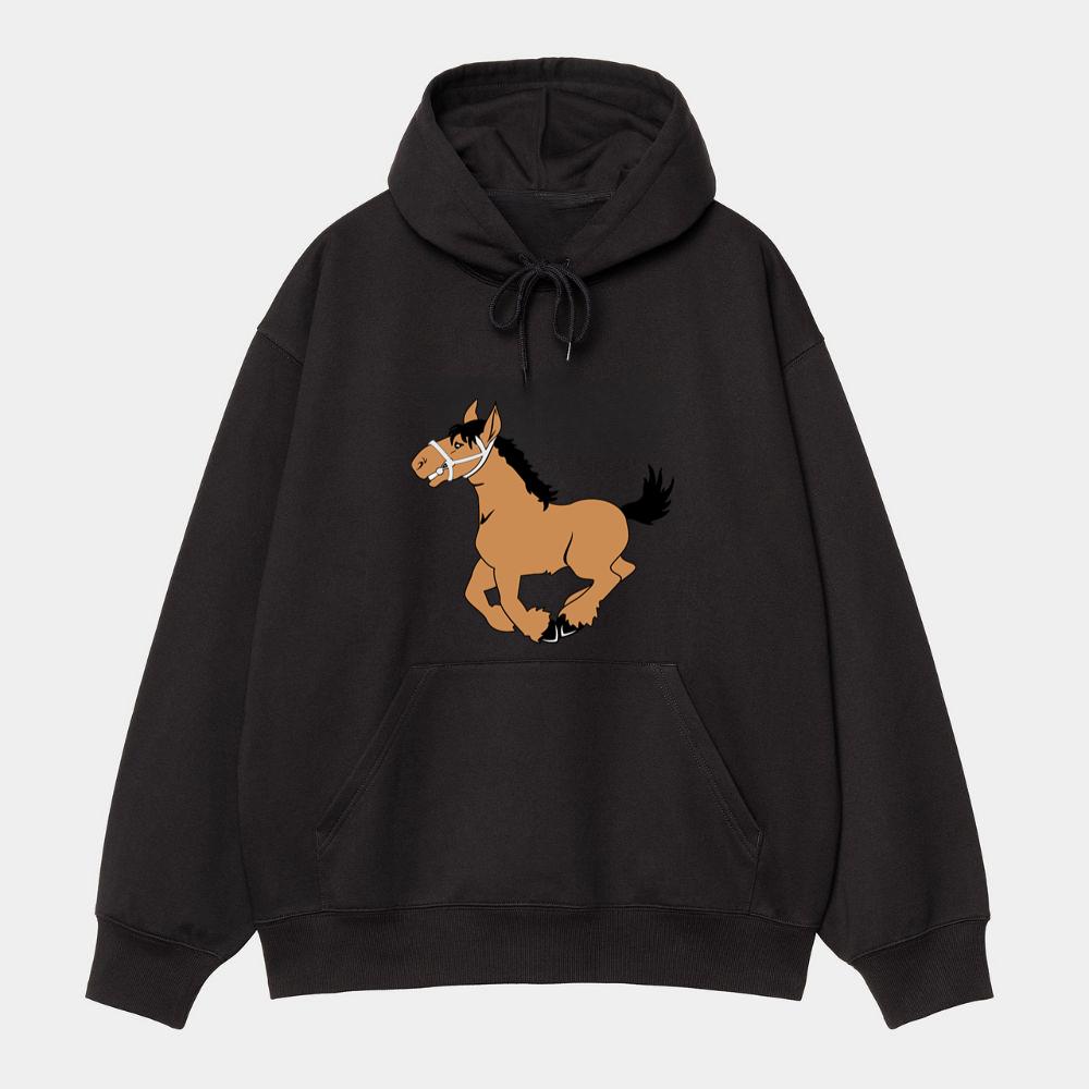 Galloping Happy Brown Horse Hoodie