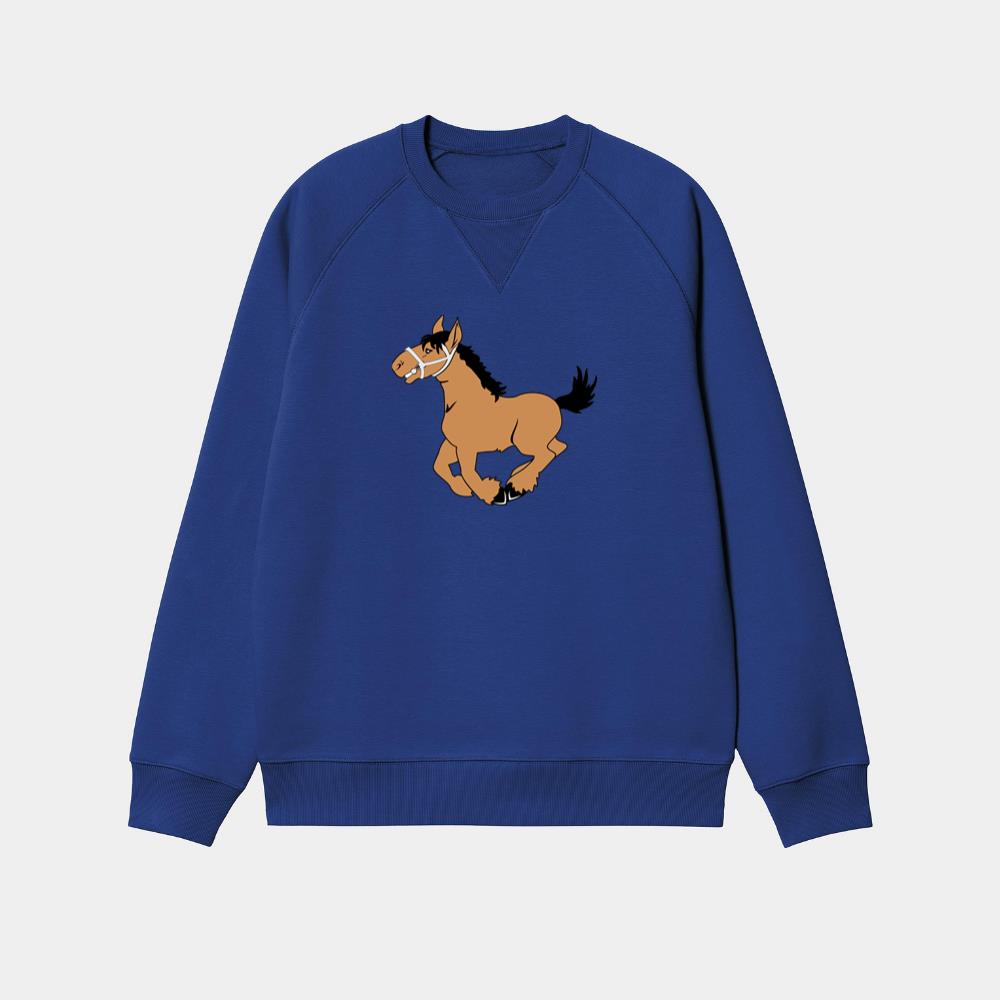 Galloping Happy Brown Horse Sweatshirt
