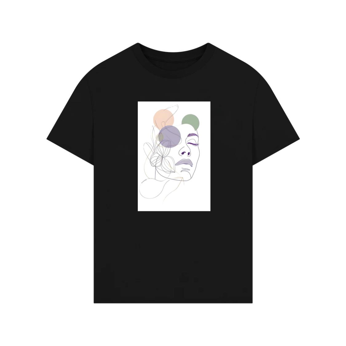 Geometric Woman and Flower T-Shirt