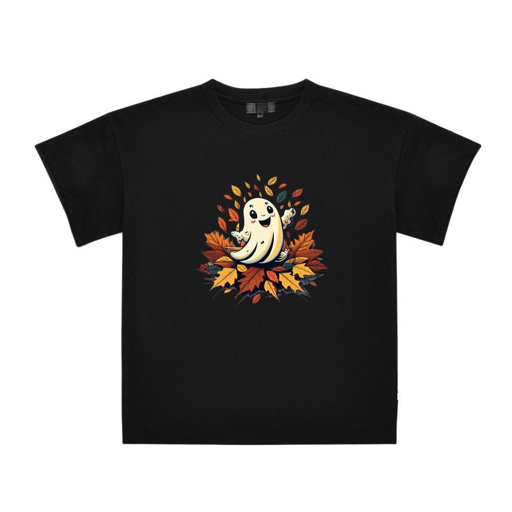 Ghost On Leaves Funny Halloween T-Shirts