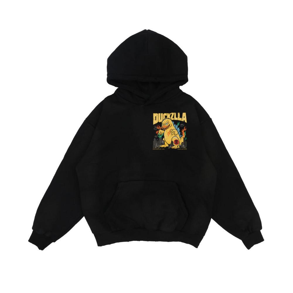Giant Duck Monster Retro Cartoon Design Hoodie