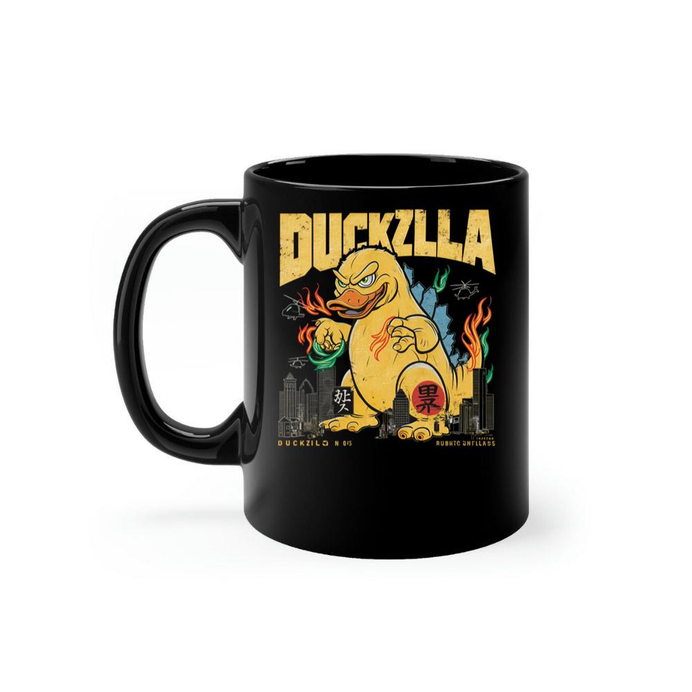 Giant Duck Monster Retro Cartoon Design Mug