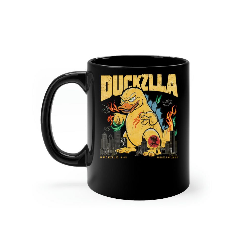 Giant Duck Monster Retro Cartoon Design Mug