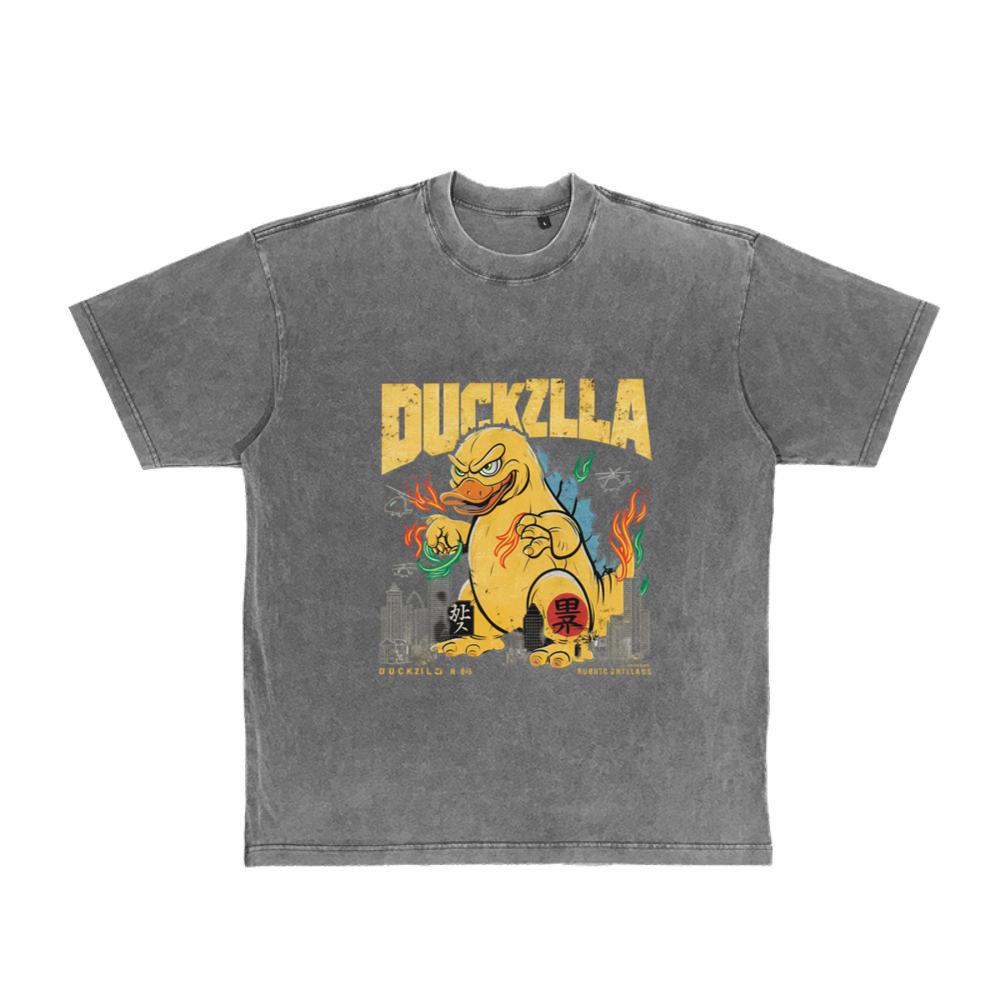 Giant Duck Monster Retro Cartoon Design T-Shirt