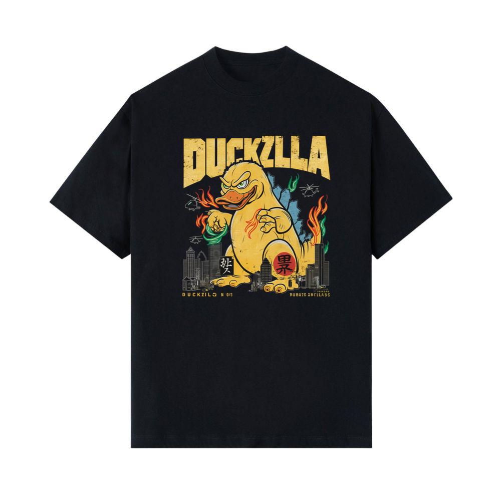 Giant Duck Monster Retro Cartoon Design T-Shirt