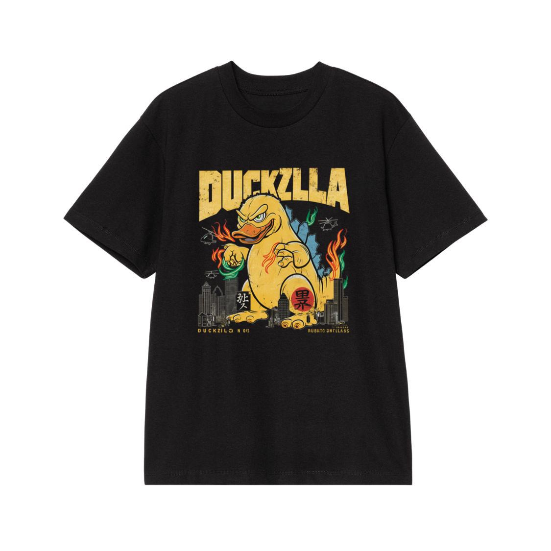 Giant Duck Monster Retro Cartoon Design T-Shirt