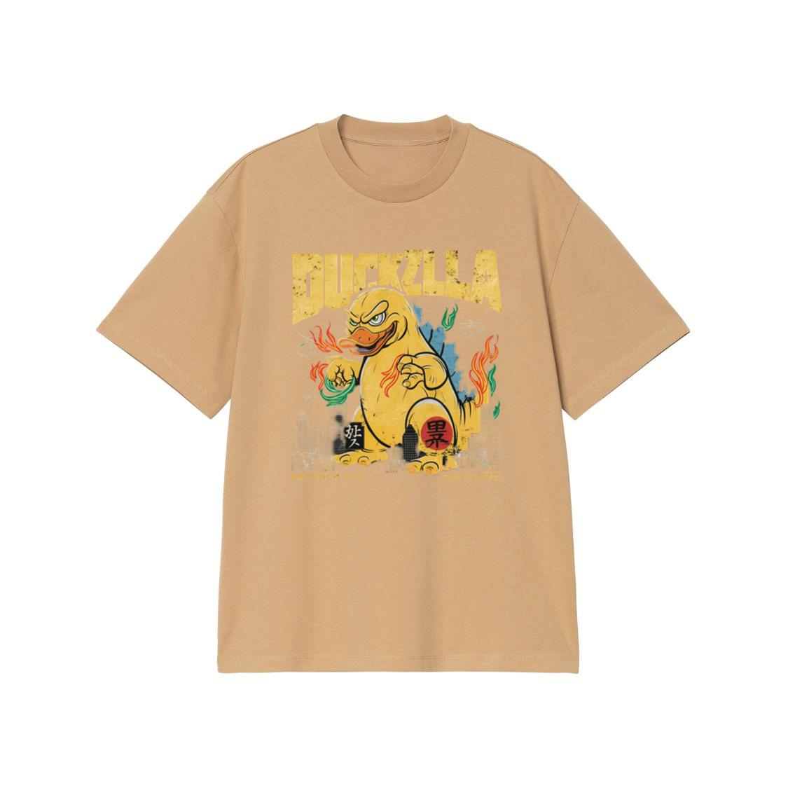 Giant Duck Monster Retro Cartoon Design T-Shirt - Image 3