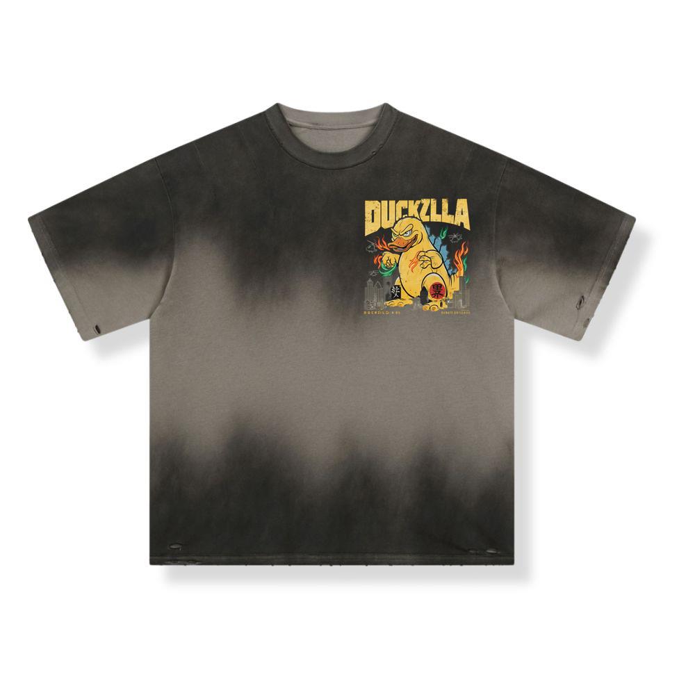 Giant Duck Monster Retro Cartoon Design T-Shirt