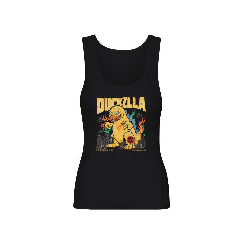 Giant Duck Monster Retro Cartoon Design TankTop 
