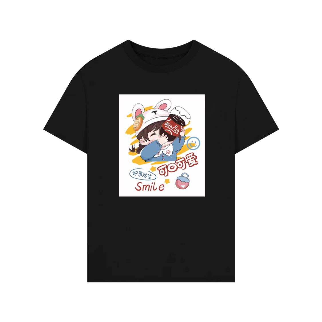 Girl in Bunny Hat with Drink T-Shirt