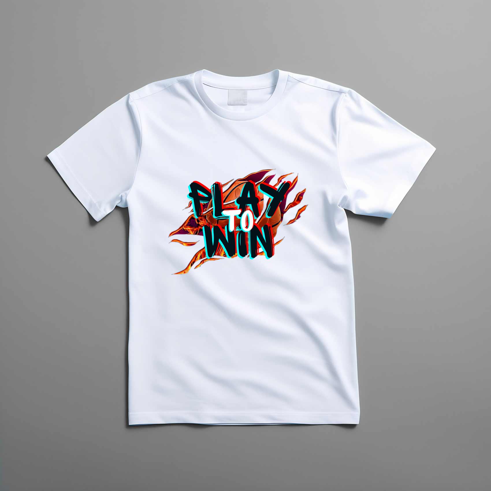 Glitch Style Play To Win Basketball Sport Unisex Top Tee Shirt