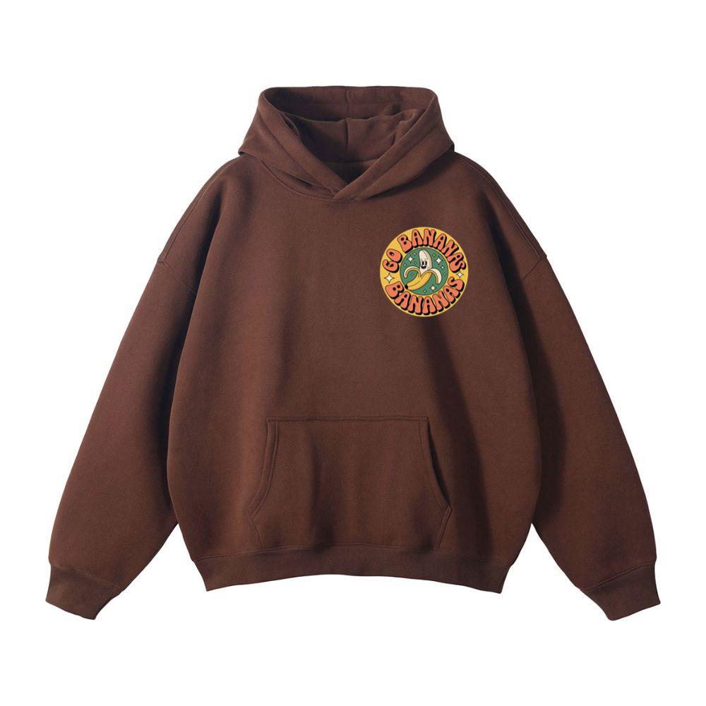 Go Bananas Cartoon Banana Artwork for Fun Retro Lifestyle Style Hoodie - Image 2