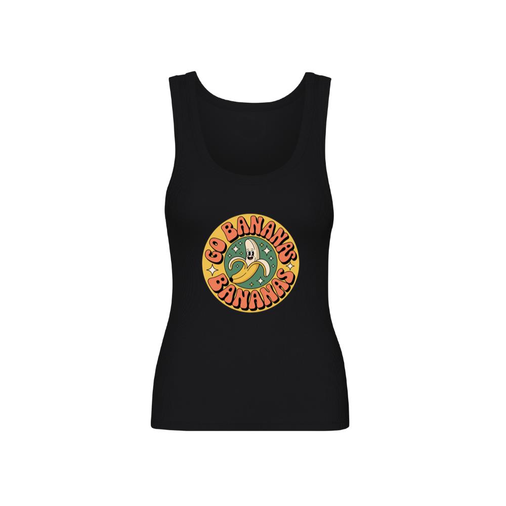 Go Bananas Cartoon Banana Artwork for Fun Retro Lifestyle Style TankTop 