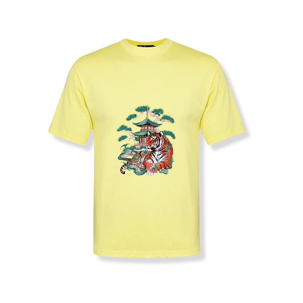 Golden Tiger Emerging from Ocean Japanese Sea Waves T-Shirts