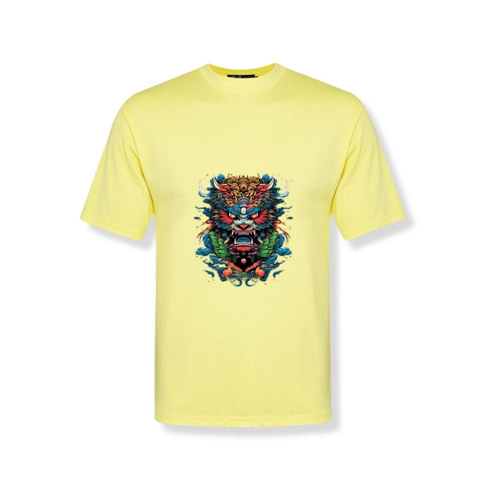 Golden Yellow Dragon with Pearl Japanese Sea Waves T-Shirts