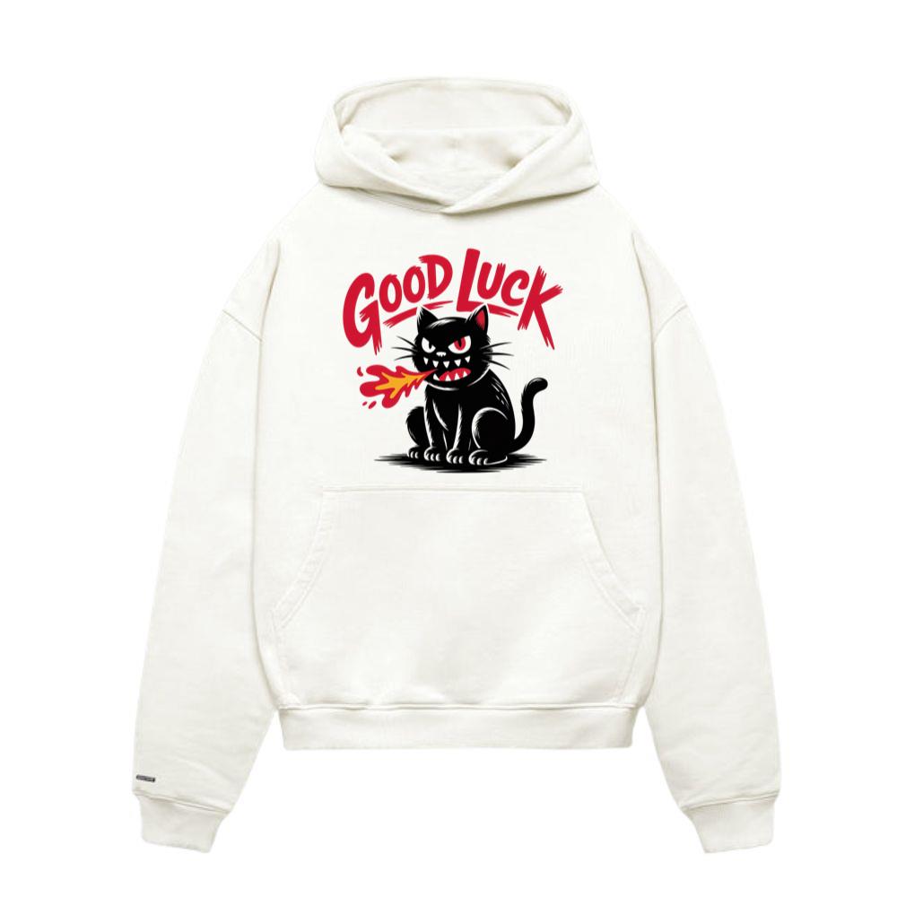 Good Luck Black Cat Vintage Style Graphic Hoodie