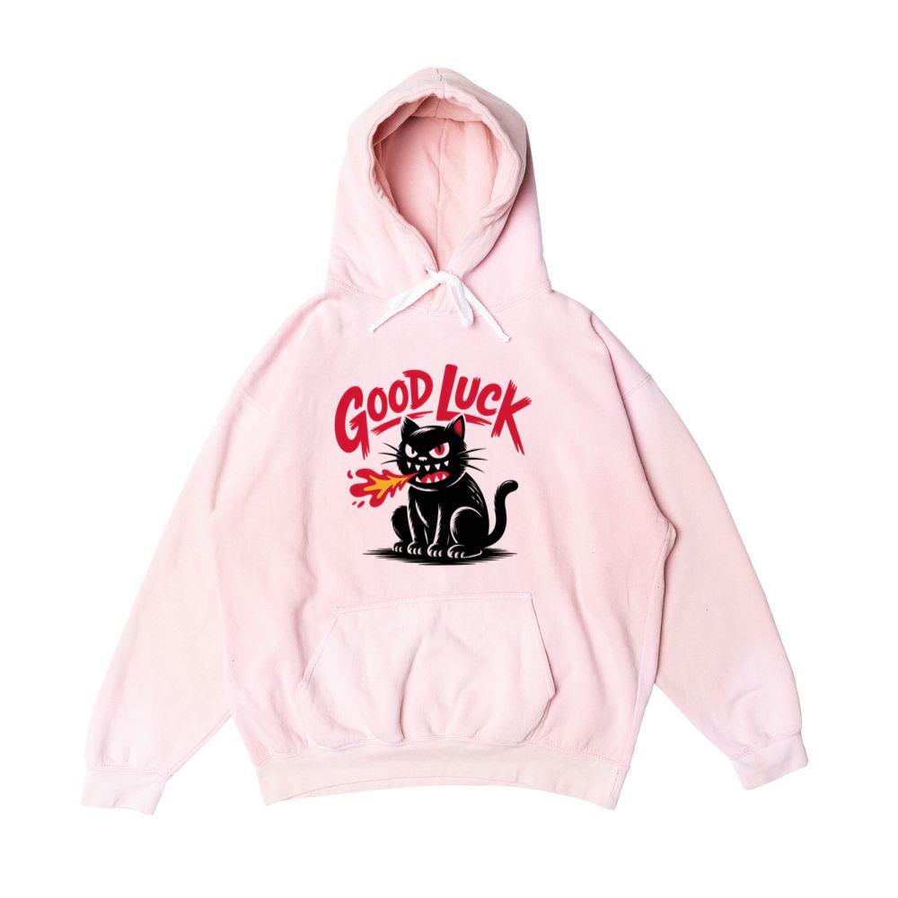 Good Luck Black Cat Vintage Style Graphic Hoodie