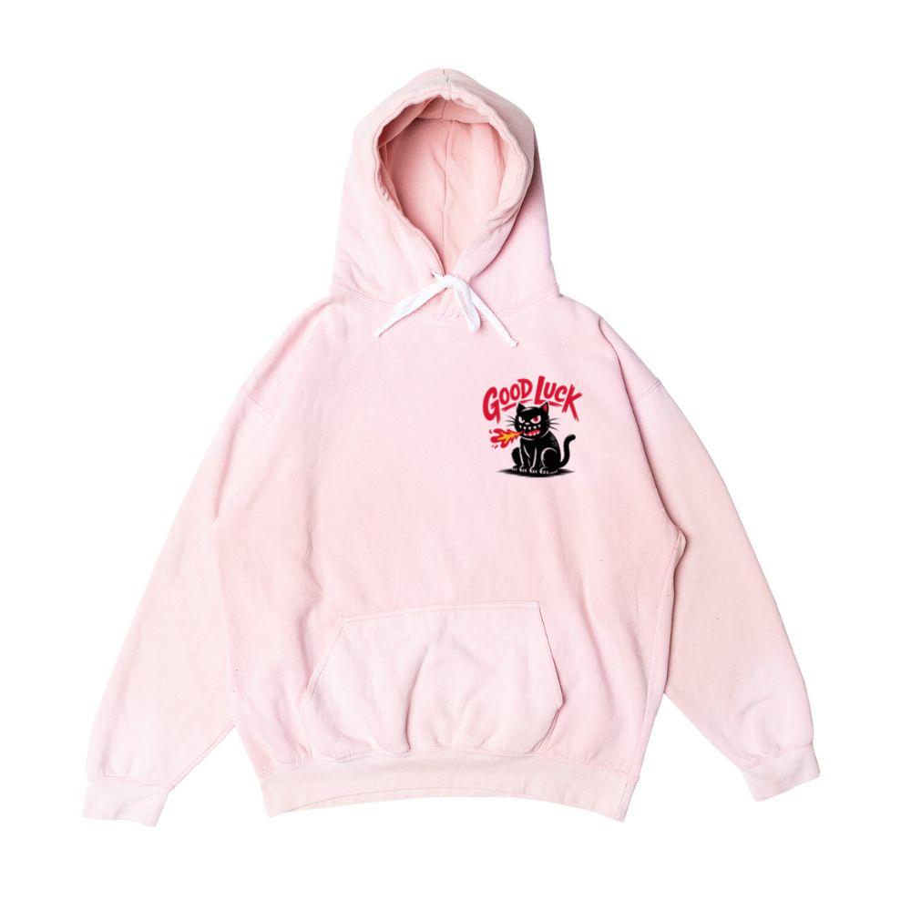 Good Luck Black Cat Vintage Style Graphic Hoodie