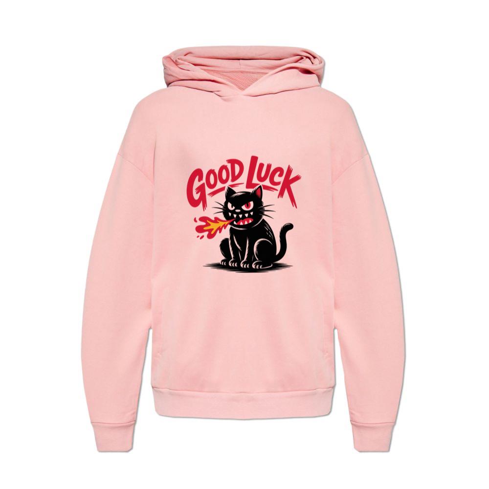 Good Luck Black Cat Vintage Style Graphic Hoodies