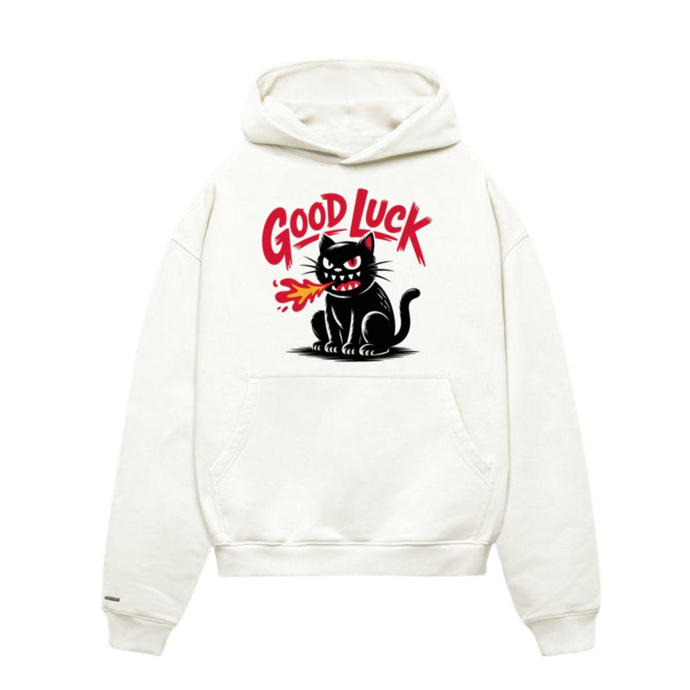 Good Luck Black Cat Vintage Style Graphic Hoodies
