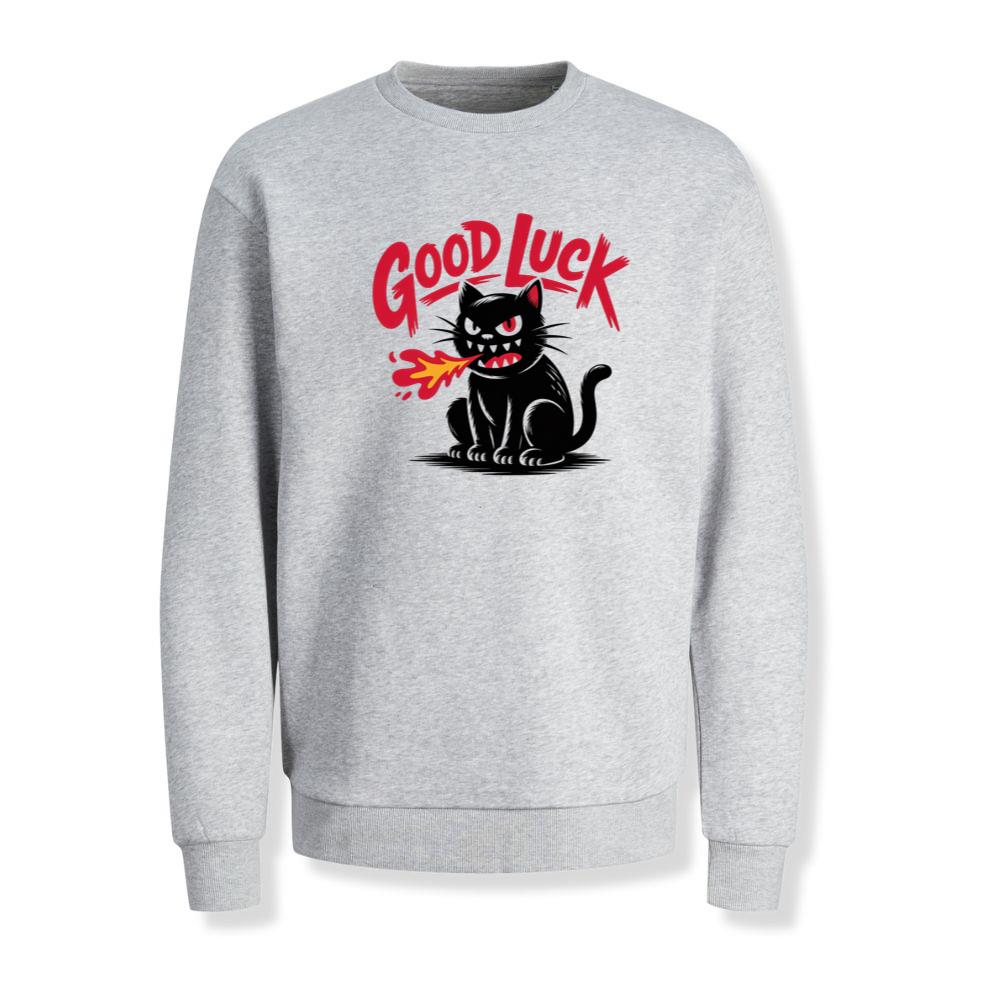 Good Luck Black Cat Vintage Style Graphic Sweatshirt