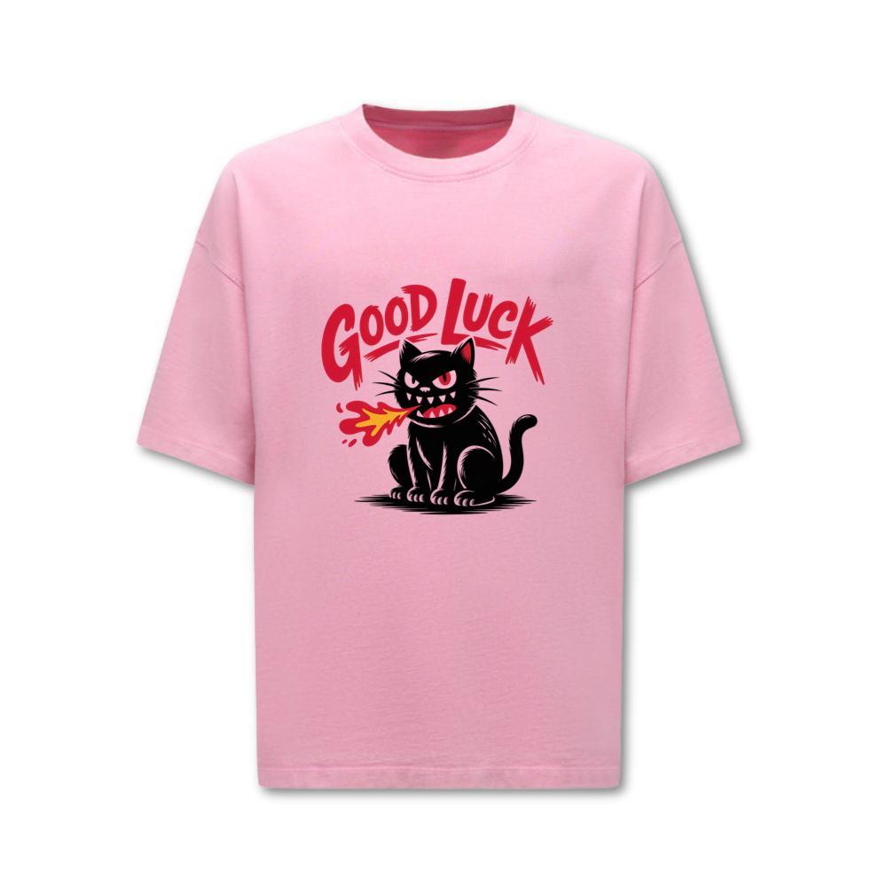 Good Luck Black Cat Vintage Style Graphic T-Shirt