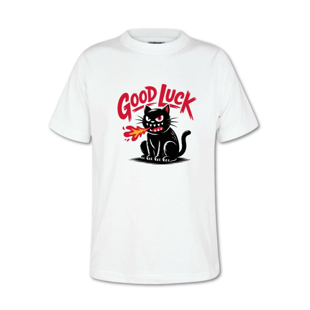 Good Luck Black Cat Vintage Style Graphic T-Shirt