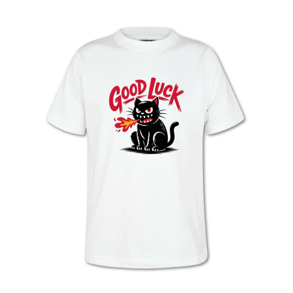 Good Luck Black Cat Vintage Style Graphic T-Shirt